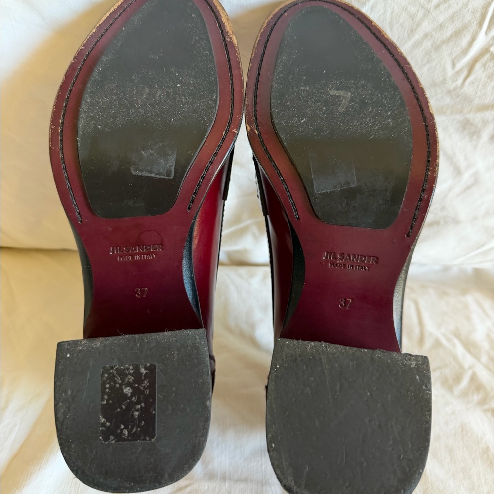 Jil Sander Burgundy/oxblood Leather Loafers size 37 - Picture 12 of 14